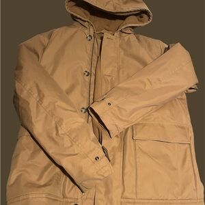 Mango Men's Camel Hooded Raincoat